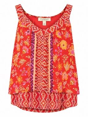 Liverpool Floral Layered Tank Blouse NWT Small